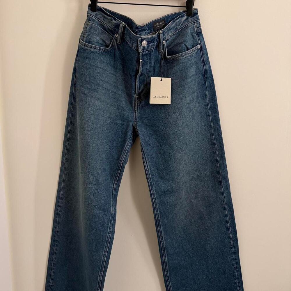 men’s “vintage indigo” ALLSAINTS lenny loose fit wide-leg denim jeans [30”]